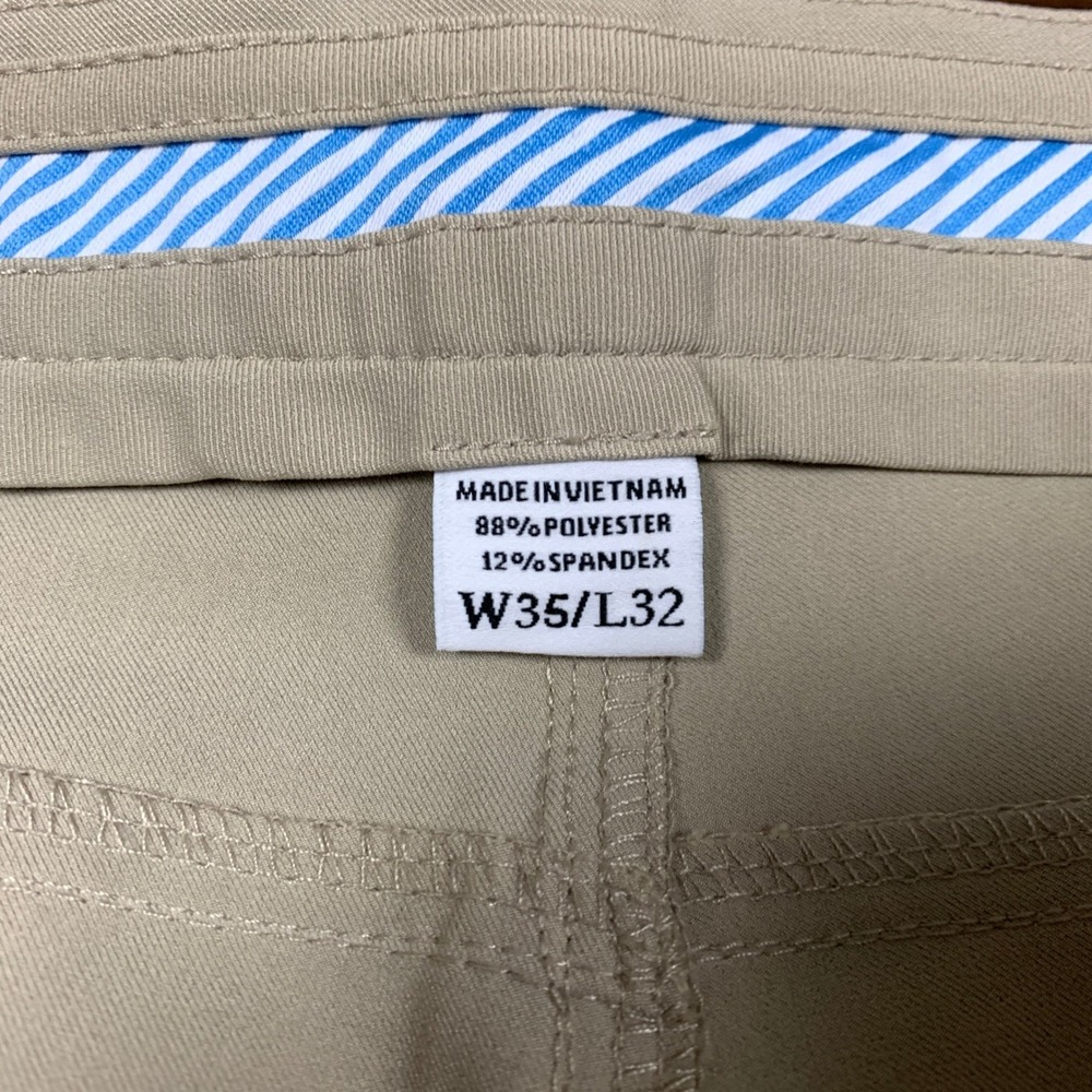 FootJoy Golf Pants Men's 35 x 32 Tan‎ Khaki Stretch Athletic Fit Performance - Picture 2 of 11